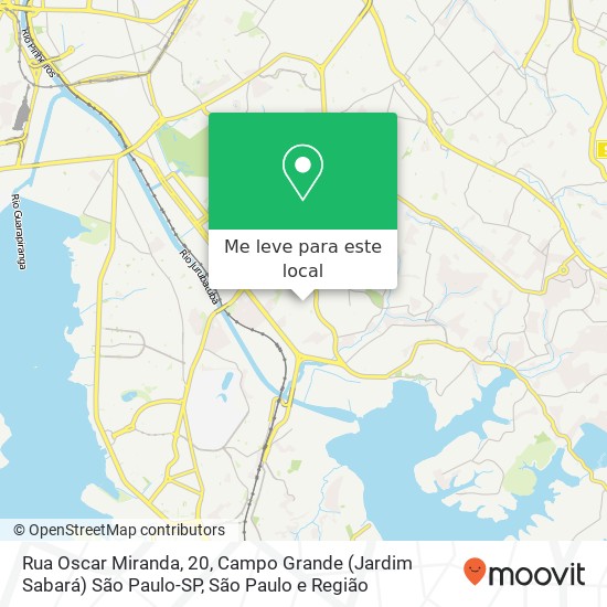 Rua Oscar Miranda, 20, Campo Grande (Jardim Sabará) São Paulo-SP mapa