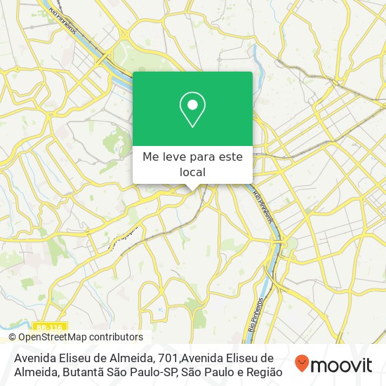 Avenida Eliseu de Almeida, 701,Avenida Eliseu de Almeida, Butantã São Paulo-SP mapa