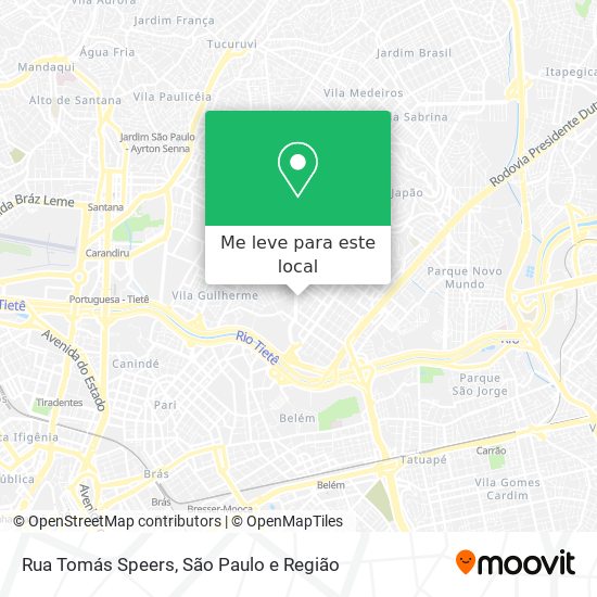 Rua Tomás Speers mapa