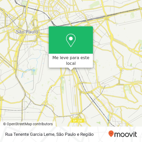 Rua Tenente Garcia Leme, Ipiranga São Paulo-SP mapa