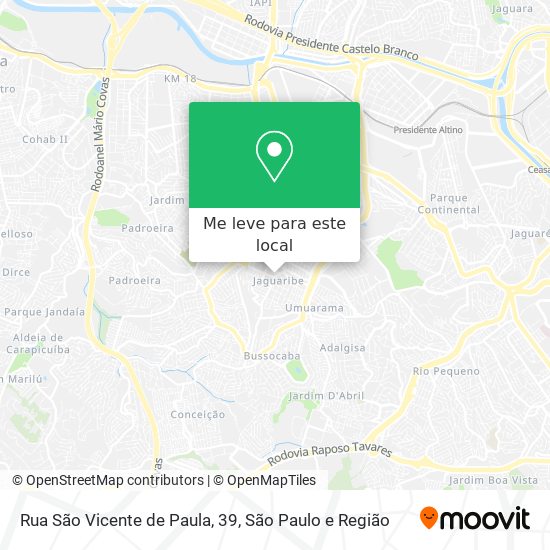 Rua São Vicente de Paula, 39 mapa