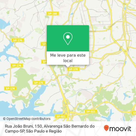 Rua João Bruni, 150, Alvarenga São Bernardo do Campo-SP mapa