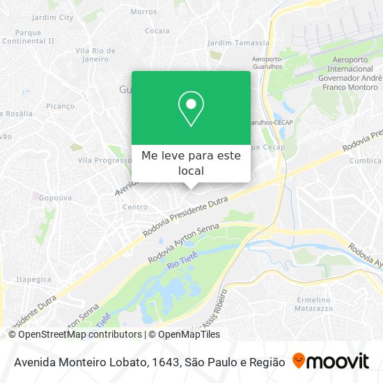 Avenida Monteiro Lobato, 1643 mapa