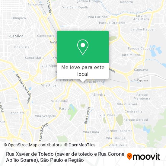 Rua Xavier de Toledo (xavier de toledo e Rua Coronel Abílio Soares) mapa