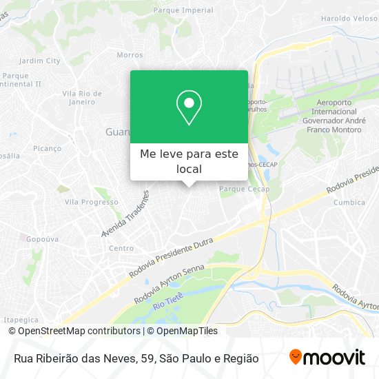 Rua Ribeirão das Neves, 59 mapa