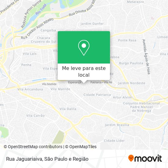 Rua Jaguariaiva mapa