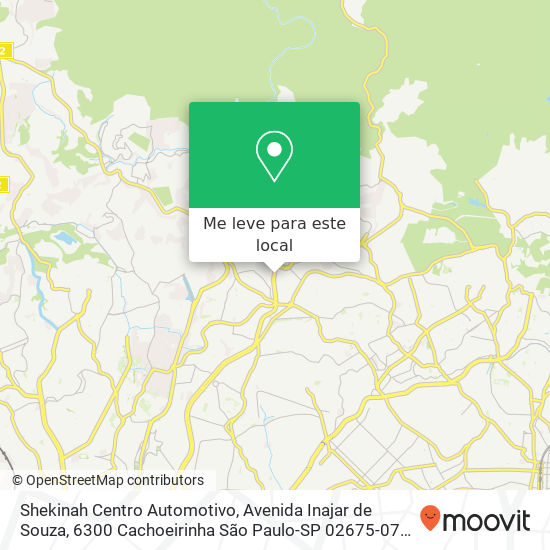 Shekinah Centro Automotivo, Avenida Inajar de Souza, 6300 Cachoeirinha São Paulo-SP 02675-070 mapa