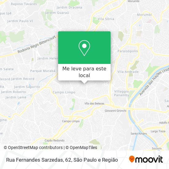 Rua Fernandes Sarzedas, 62 mapa