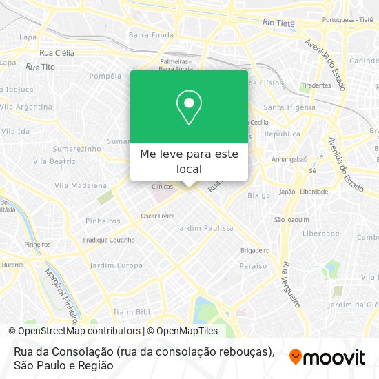 Rua da Consolação (rua da consolação rebouças) mapa