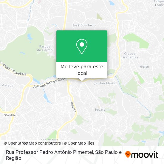Rua Professor Pedro Antônio Pimentel mapa