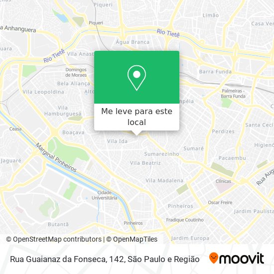Rua Guaianaz da Fonseca, 142 mapa