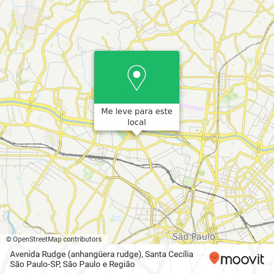 Avenida Rudge (anhangüera rudge), Santa Cecília São Paulo-SP mapa