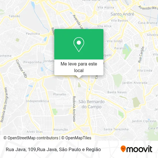 Rua Java, 109,Rua Java mapa