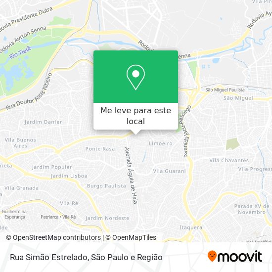 Rua Simão Estrelado mapa