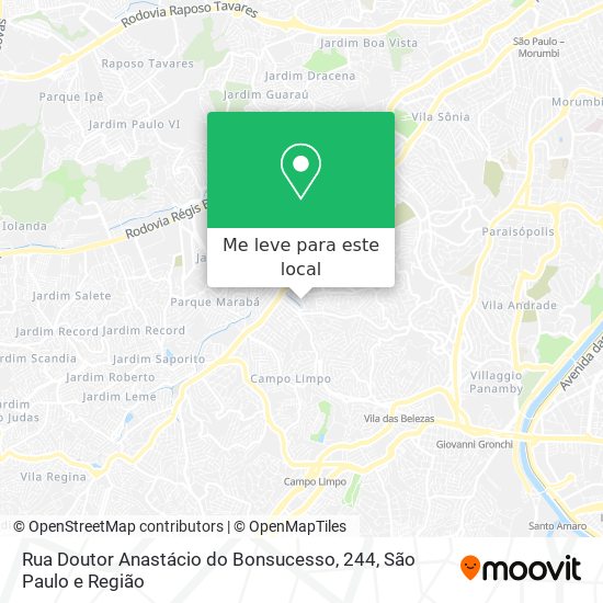 Rua Doutor Anastácio do Bonsucesso, 244 mapa