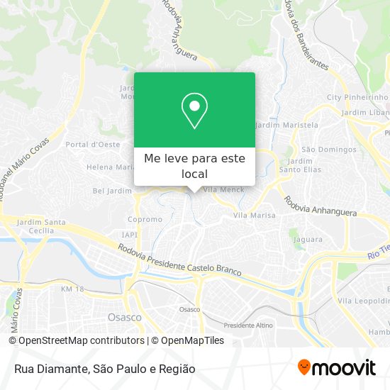 Rua Diamante mapa