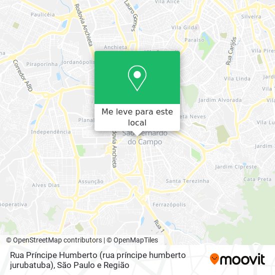 Rua Príncipe Humberto (rua príncipe humberto jurubatuba) mapa