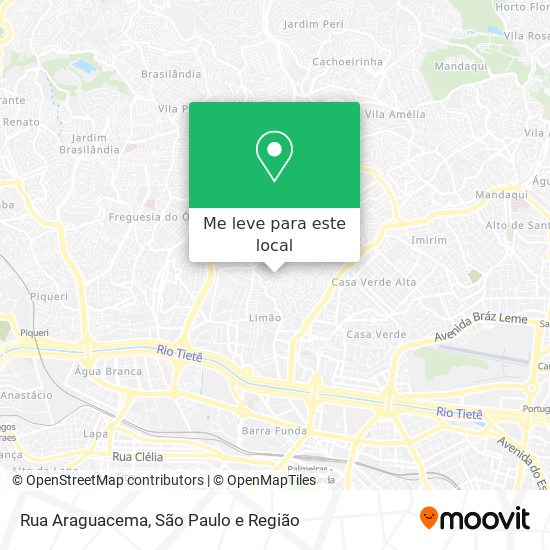 Rua Araguacema mapa