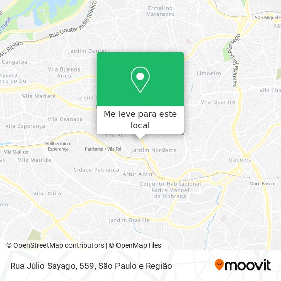 Rua Júlio Sayago, 559 mapa