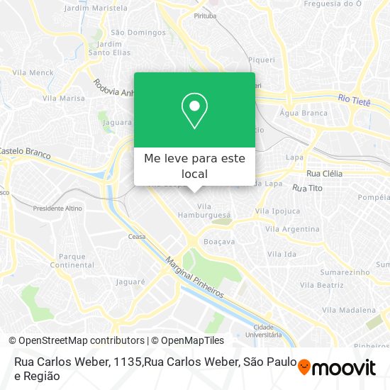 Rua Carlos Weber, 1135,Rua Carlos Weber mapa