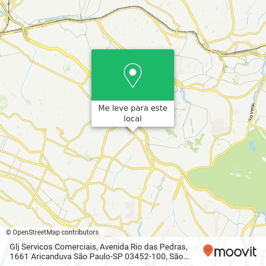 Glj Servicos Comerciais, Avenida Rio das Pedras, 1661 Aricanduva São Paulo-SP 03452-100 mapa