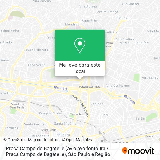 Praça Campo de Bagatelle (av olavo fontoura / Praça Campo de Bagatelle) mapa