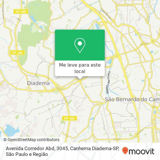 Avenida Corredor Abd, 3045, Canhema Diadema-SP mapa