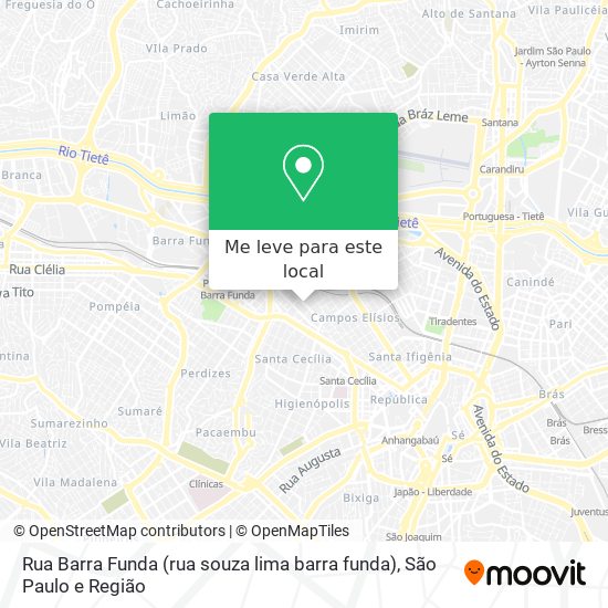 Rua Barra Funda (rua souza lima barra funda) mapa