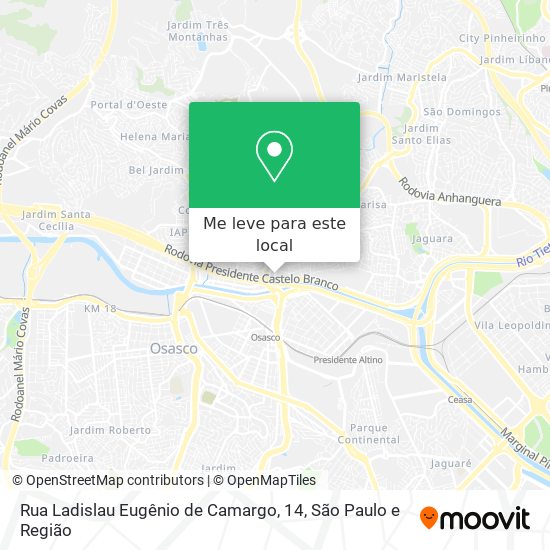 Rua Ladislau Eugênio de Camargo, 14 mapa