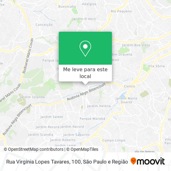 Rua Virgínia Lopes Tavares, 100 mapa