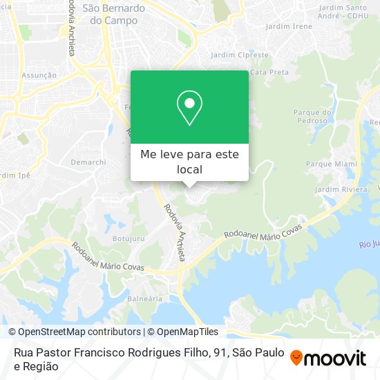 Rua Pastor Francisco Rodrigues Filho, 91 mapa