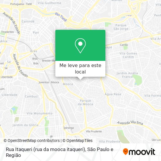 Rua Itaqueri (rua da mooca itaqueri) mapa