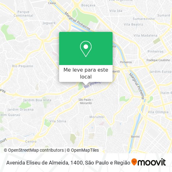 Avenida Eliseu de Almeida, 1400 mapa