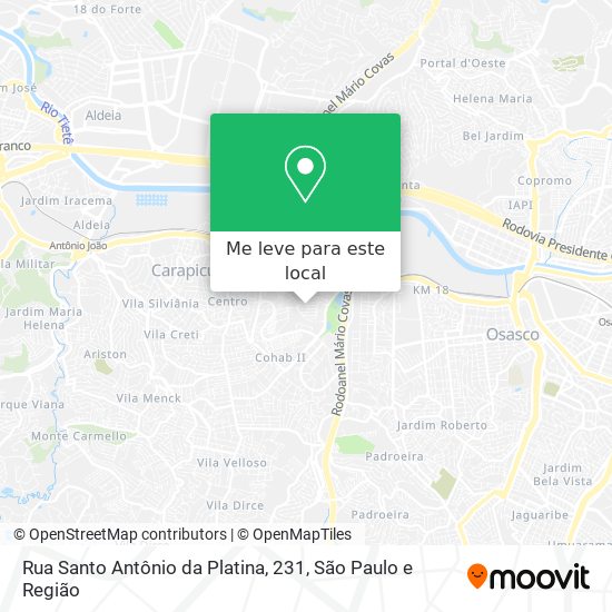 Rua Santo Antônio da Platina, 231 mapa