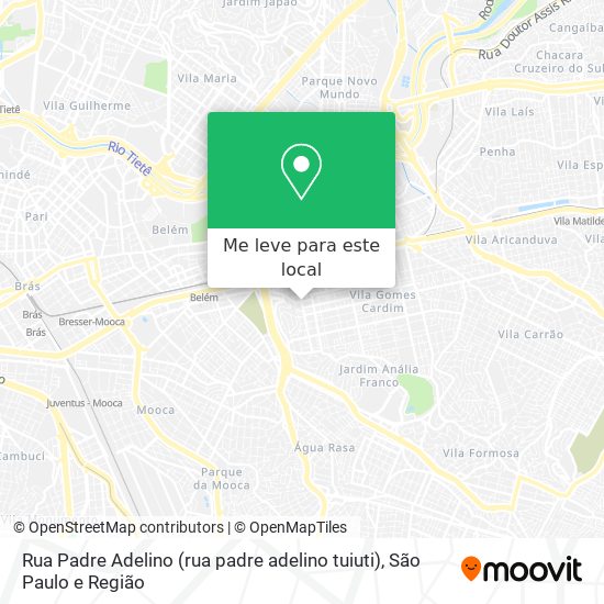 Rua Padre Adelino (rua padre adelino tuiuti) mapa