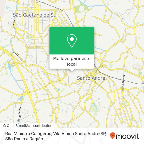 Rua Ministro Calógeras, Vila Alpina Santo André-SP mapa