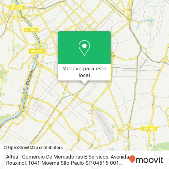 Altea - Comercio De Mercadorias E Servicos, Avenida Rouxinol, 1041 Moema São Paulo-SP 04516-001 mapa