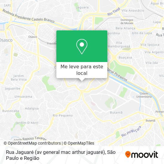 Rua Jaguaré (av general mac arthur jaguaré) mapa