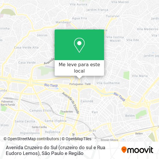 Avenida Cruzeiro do Sul (cruzeiro do sul e Rua Eudoro Lemos) mapa
