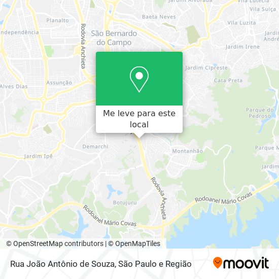 Rua João Antônio de Souza mapa
