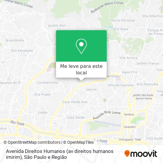 Avenida Direitos Humanos (av direitos humanos imirim) mapa