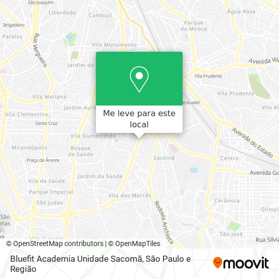 Bluefit Academia Unidade Sacomã mapa