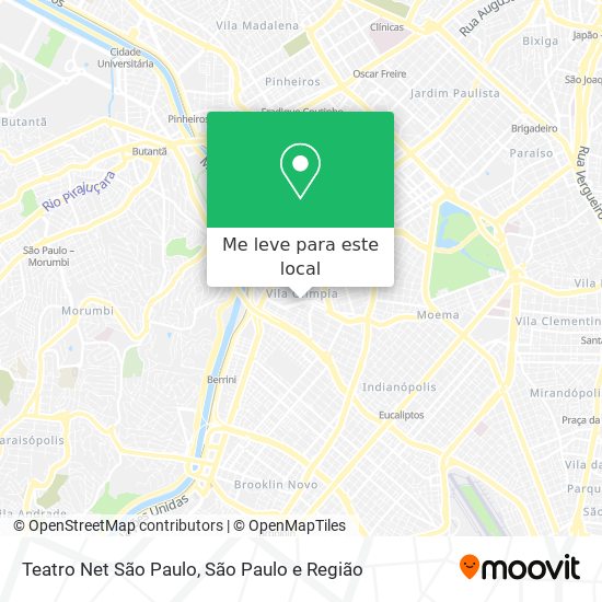 Teatro Net São Paulo mapa