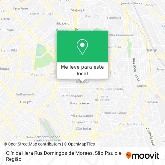 Clínica Hera Rua Domingos de Moraes mapa