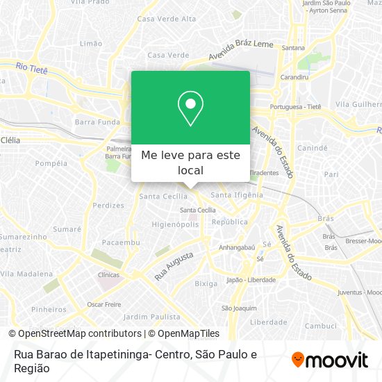 Rua Barao de Itapetininga- Centro mapa