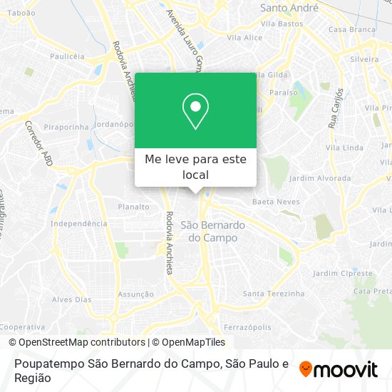 Poupatempo São Bernardo do Campo mapa