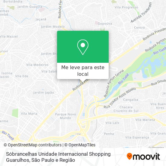 Sóbrancelhas Unidade Internacional Shopping Guarulhos mapa