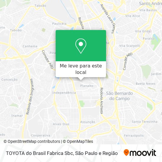 TOYOTA do Brasil Fabrica Sbc mapa