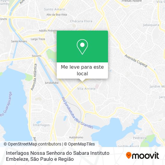 Interlagos Nossa Senhora do Sabara Instituto Embeleze mapa