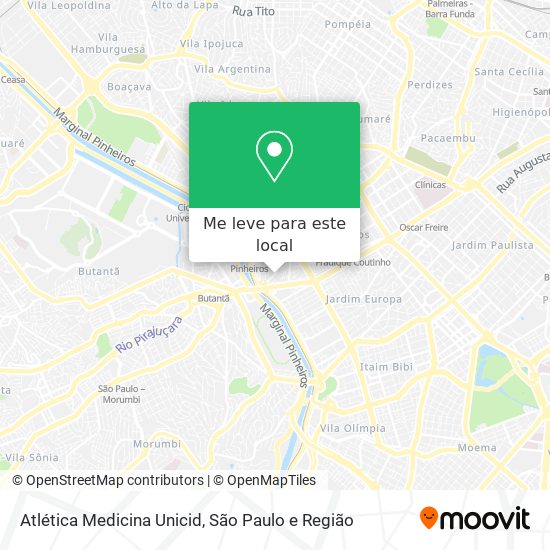 Atlética Medicina Unicid mapa